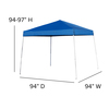 Flash Furniture Blue Pop Up Canopy Tent and Bi-Fold Table Set JJ-GZ88183Z-BL-GG